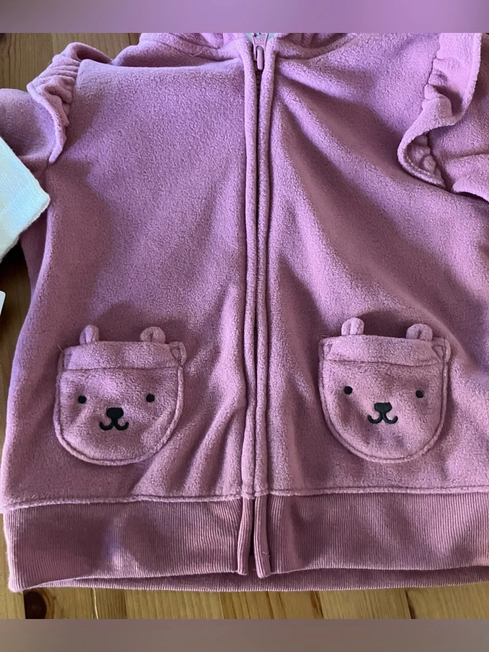 NEW CartersHoliday Outfit Set - Cream Top, Red Plaid Pants & Mauve Hooded Jacket